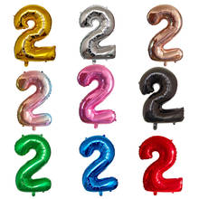 40 дюймов, номер 2, детский душ, розовое золото, серебро, розовый, черный, цифры, Гелиевый шар, для первого дня рождения, для вечеринки, декор Микки, воздушные шары 2024 - купить недорого
