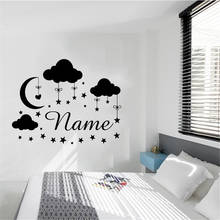 Personalized Custom Name Wall Sticker Moon Stars Vinyl Stickers For Kids Babys Room Decoration Decals Girls Bedroom Decor mural 2024 - buy cheap