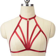 Elastic Body Harness Cage Bra Adjustable Red Neck Goth Sexy Lingerie Women Rave Bondage Body Harness Crop Top Suspender Belt 2024 - buy cheap