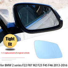 Ala retrovisor eléctrica azul calentada para BMW Serie 2, F22, F87, M2, F23, F45, F46, 218d, 220d, 220i, 2013-2016, cristal de espejo izquierdo y derecho 2024 - compra barato