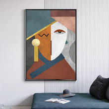 Modern Abstract Figure Canvas Painting Splice Face Geometric Poster and Prints Wall Art Pictures for Living Room Home Decor 2024 - buy cheap