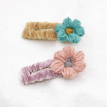 New Knitting wool Flowers Hair Clip Hairpins Women Girls Hairgrips Floral Hair Pin Sweet Barrettes Fashion Kids Hair Accessories 2024 - buy cheap