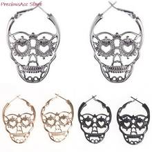 Halloween Skull Stud Earrings For Women Men Punk Rock Style Skeleton Ear Jewelry Gift 2024 - buy cheap