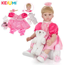 KEIUMI 24 Inch Princess Reborn Baby Silicone Dolls Gold Hair Bebe Reborn Toy Kid Playmate Cosplay DIY Toy Gift To Child Birthday 2024 - buy cheap