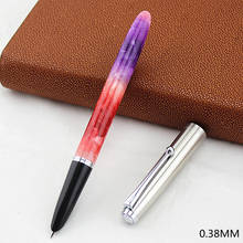 Jinhao acrílico extra fina caneta tinteiro tampa de aço inoxidável caneta de tinta de escrita suave para a escola de escritório-gradiente vermelho 2024 - compre barato