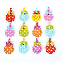 50pcs Mix Lollipop Christmas Tree Decorative Sewing Buttons 2 Holes Wood Buttons Fit Scrapbooking DIY Clothing Crafts Supplies 2024 - buy cheap