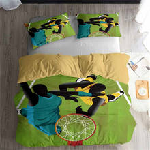 HELENGILI 3D Bedding Set Basketball Print Duvet cover set lifelike bedclothes with pillowcase bed set home Textiles #LQ-22 2024 - buy cheap