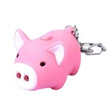 Cute Pig Keyring Keychain LED Light Touching with Sound Car Bag Pendant Charm Decoration Gift 2024 - buy cheap