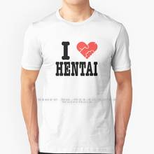 I Love Hentai T Shirt 100% Pure Cotton Masturbate Jerk Off Jack Off Tease Beat Off Arouse Sexually Love Logo Heart Live 2024 - buy cheap