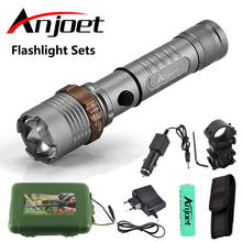 Anjoet-linterna LED Ultra brillante CREE XML-T6, 5 modos de iluminación, linterna con Zoom de 8000 lúmenes, Utiliza batería AAA 18650 2024 - compra barato