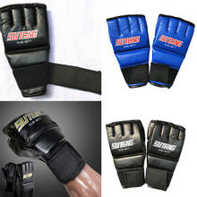 Guantes de boxeo para hombre, manoplas deportivas de medio dedo para entrenamiento de boxeo, Muay Thai, MMA, 1 par 2024 - compra barato