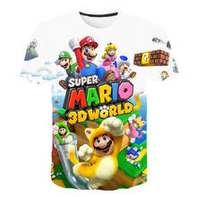 Nova marca crianças moda supersônico t camisa dos desenhos animados super mario 3d impressão das mulheres dos homens t camisas anime criativo topos 2024 - compre barato