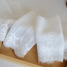 Белая Водорастворимая кружевная ткань, вышитая кружевная аппликация, шитье, гипюр, ремесло, сетчатые кружева для платья, свадебное платье, 1 метр 2024 - купить недорого
