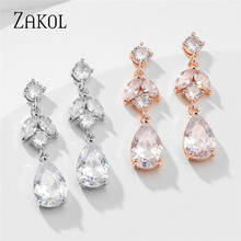 ZAKOL Luxury Classic Design Dazzling AAA Cubic Zirconia Earring Female Accessories Wedding Earrings Jewelry FSEP5064 2024 - buy cheap