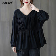 Anteef long sleeve spring autumn korean fashion tshirt vintage tee t shirt casual loose tops women 2021 t-shirts clothes 2024 - buy cheap
