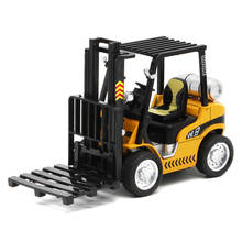 1:24 Diecast Construction Forklift Hoist Model Cars Boy Truck Toys with Pull Back Function Sound Light for Kids Gift Box 2024 - buy cheap