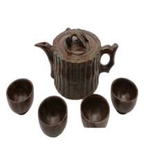 Juego de tetera y taza de té, escultura de Jade natural chino 2024 - compra barato
