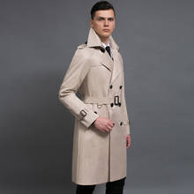 New Long Style Mens Coat Spring And Autumn Double Breasted Solid Color Mens Jackets And Coats Plus Size 6xl Slim Man Trench 2024 - buy cheap