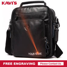 KAVIS Brand Genuine Leather Shoulder Bag Men Messenger Bags Handbag Busines Bolsas Travel Brand Crossbody Bag Free Engraving 2024 - buy cheap