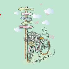 Pegatinas de planchado de dibujos animados para bicicleta y coche, Serie de flores, transferencia de belleza, transferencia de calor, Vynil 2024 - compra barato