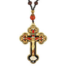 Collar con colgante de cruz de Jesús para hombres, cadena de cuentas con forma de cruz de Jesús, religioso, religioso, regalo de joyería 2024 - compra barato