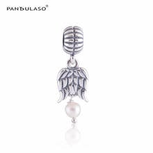 Feather With Pearl Dangle Beads For Jewelry Making Woman DIY Charms Fits Original Bracelets 925 Sterling Silver Jewelry Bead 2024 - buy cheap