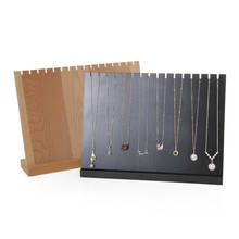 2019 New Black Wood Necklace Pendant Display Stand Women Jewelry Organizer Holder Storage Case Bracelet Display Rack 2024 - buy cheap
