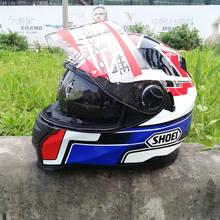 New motorcycle helmet with dual - lens cross - country racing bike thermal running helmet full helmet 2024 - buy cheap
