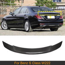 Car Rear Trunk Spoiler Wing for For Mercedes Benz S Class W222 2014 - 2020 Rear Trunk Boot Lip Wing Spoiler Carbon Fiber 2024 - buy cheap