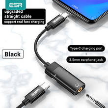 ESR USB C к разъему 3,5 типа C кабель адаптер для Huawei P20 Pro Xiaomi Mi 6 8 9 se Note USB Type-C 3,5 мм AUX Наушники конвертер 2024 - купить недорого