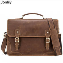 Jonlily Men's Genuine Leather Shoulder Bag Casual Messenger Crossbody Bag High Capacity Business Laptop Bag Teens Daybag -KG455 2024 - buy cheap