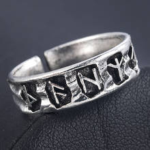 Punk Fashion Style Antique Retro Male Jewelry Viking Ring Female Black Amulet Vintage Norse Rune Rings For Women Men 2024 - buy cheap