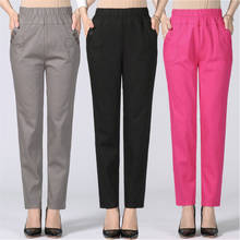 Plus Size 5XL High Waist Elastic Women Pants Women Cotton Straight Trousers Casual Pantalon Femme Work Office Ladies Pants P163 2024 - buy cheap