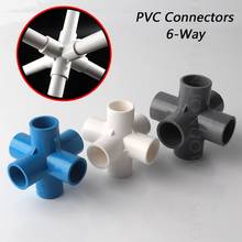 2pcs Inner Dia. 20 25 32 50mm PVC 6-Way Connectors PVC Pipe Fittings  Equal 6 way Cross Connector Home DIY Wardrobe Tent Fitting 2024 - buy cheap