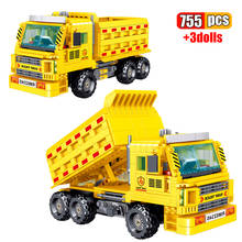 755Pcs City Construction Vehicle Model Dump Truck Tipper Building Blocks High-Tech Engineering Model Bricks Toys Sets For Boys 2024 - buy cheap