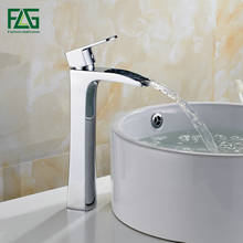 FLG-grifos de cascada de plata para lavabo de baño, mezclador de agua de un solo Mango, latón cromado frío y caliente, 144-11C 2024 - compra barato