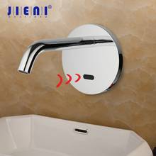 JIENI Chrome Polished Automatic Touch Free Sensor Bathroom Faucets Single Cold Basin Solid Brass Sink Mixer Tap Faucet Mixer Tap 2024 - buy cheap