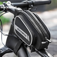 Велосипедная сумка ROCKBROS, растягиваемая сумка на верхнюю трубу, Светоотражающая полоса, объем 1,8 л, для горных велосипедов 2024 - купить недорого