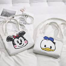 Disney lona das crianças minnie pato donald bolsa nova moda bolsa de ombro dos desenhos animados criança saco do mensageiro da menina coreana 2024 - compre barato