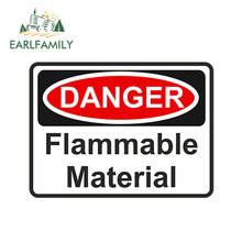 EARLFAMILY 13cm x 9.75cm Car Styling DANGER Flammable Material Funny Vinyl Car Sticker Waterproof Window Bumper Accessories 2024 - buy cheap