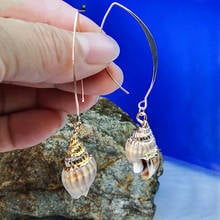 Cute Female Sea Conch Drop Earrings Charm Gold Color Bride Wedding Earring Dainty Long Dangle Earrings For Women 2024 - buy cheap