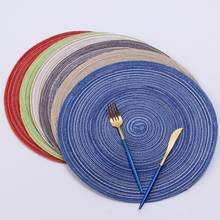 Posavasos antideslizantes para decoración del hogar y restaurante, Mantel Individual redondo de Color puro con aislamiento térmico para mesa, taza, suministros de cocina 2024 - compra barato