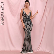 LOVE&LEMONADE Sexy Deep V-Neck Open Back Bodycon Geometric Sequins Elastic  Going Out Maxi Dress LM82470 2024 - buy cheap