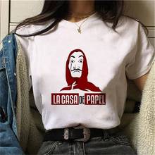 The House of Paper T Shirt New Money Heist Women La Casa De Papel Tshirt Women ogue Casual Dali Mask Casa De Papel T-shirt Top 2024 - buy cheap