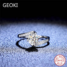 Geoki-Anillo de plata de primera ley y diamante para mujer, sortija de boda, plata esterlina 925, moissanita, corte perfecto, 1 Ct, Color VVS1 2024 - compra barato