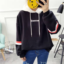 Zuolunouba Winter Fleece Clothes Women Hoody Sweatshirt Harajuku Embroidery Letters Long Sleeve Female Casual Pullover Tops 2019 2024 - buy cheap