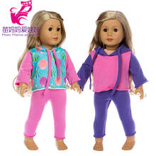 Calças de casaco de boneca para bonecas de 43cm, roupas de boneca de 18 polegadas, roupa elástica, roupa de bebê, menina, presente de aniversário de ano novo 2024 - compre barato