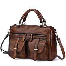 Nesitu High Quality Vintage Black Coffee Genuine Leather Men Briefcase Business Shoulder Messenger Bags Handbag Portfolio M80101 2024 - buy cheap