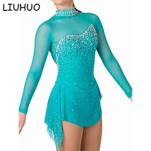 Vestido infantil feminino para competição de dança, tule com recortes traseiros para patinação artística, balé com gelo, vestido collant 2024 - compre barato