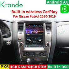 Krando Android 9.0 4G 64G 12.1" Tesla Style Vertical Screen Car Radio For Nissan Patrol 2010-2017 Multimedia Wireless Carplay 2024 - buy cheap